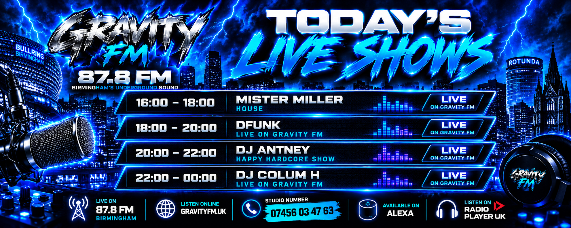 Today's Gravity FM live shows